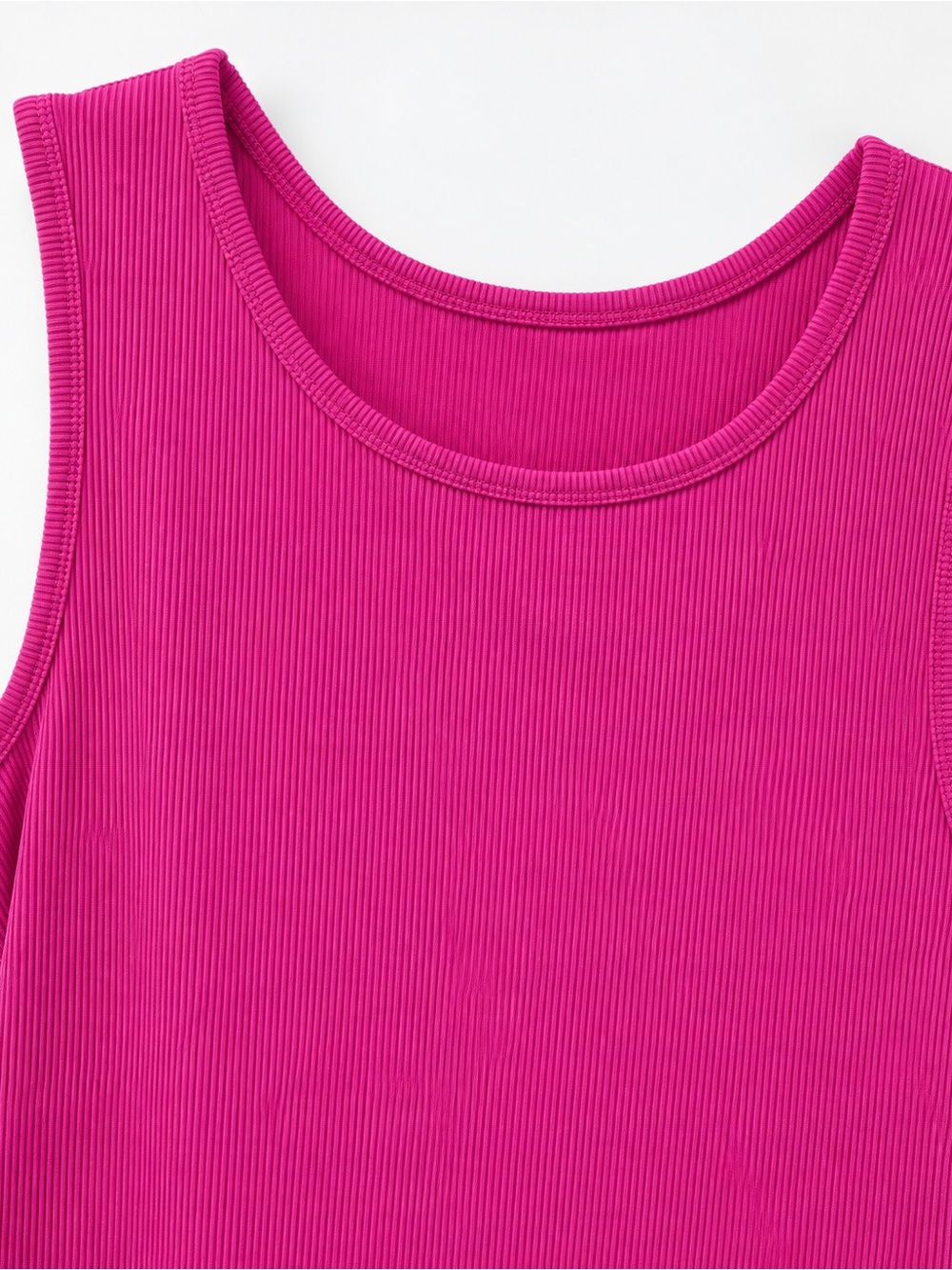 Fuchsia Ribbed Tank One-Piece Swimsuit - Picture 2 of 4